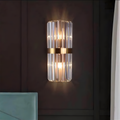 Lucent Crystal Prism Stainless Steel Wall Sconce for Living Rooms and Hallways
