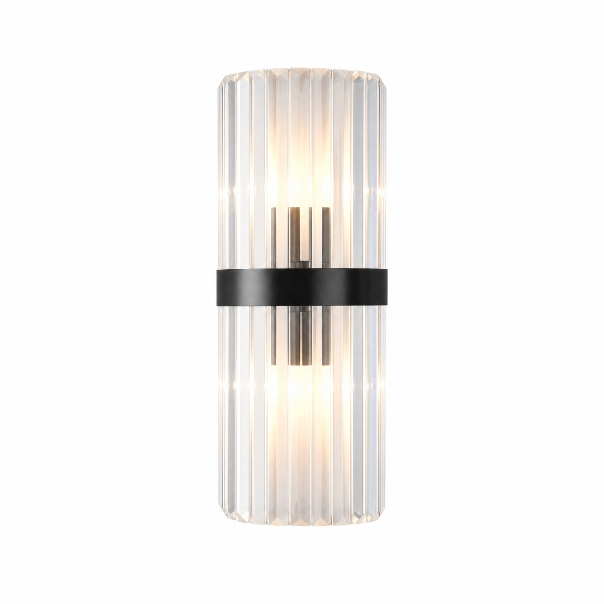 Lucent crystal wall sconce in black on white background