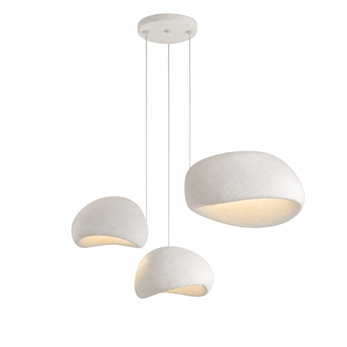 Halden sculpted chandelier pendant on white background